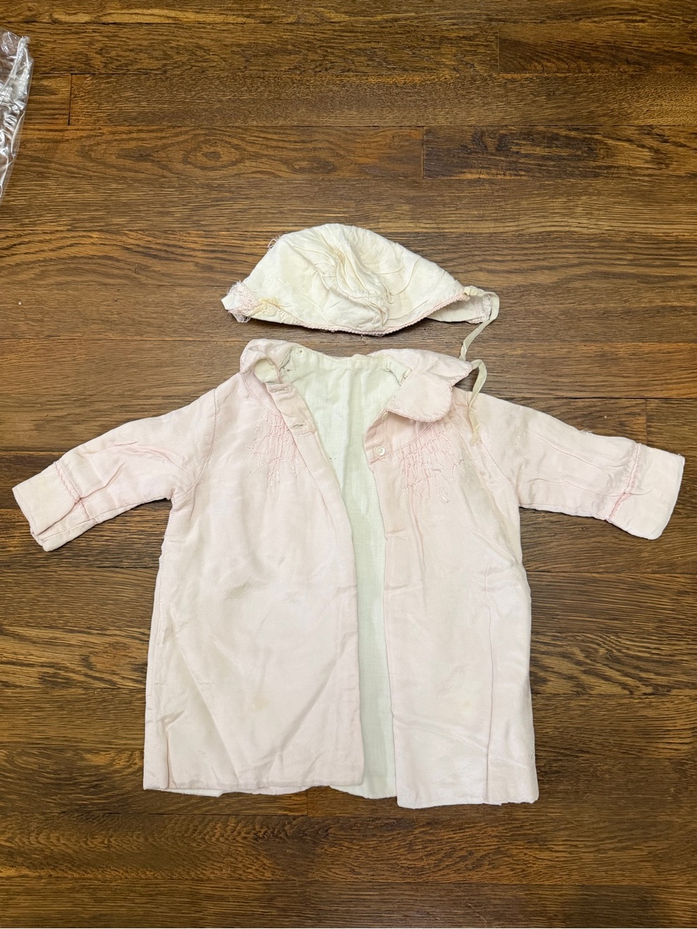 Vintage baby gown with matching bonnet